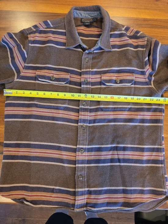 Pendleton Brown Striped Button-Up Shirt Jacket - Picture 4 of 4